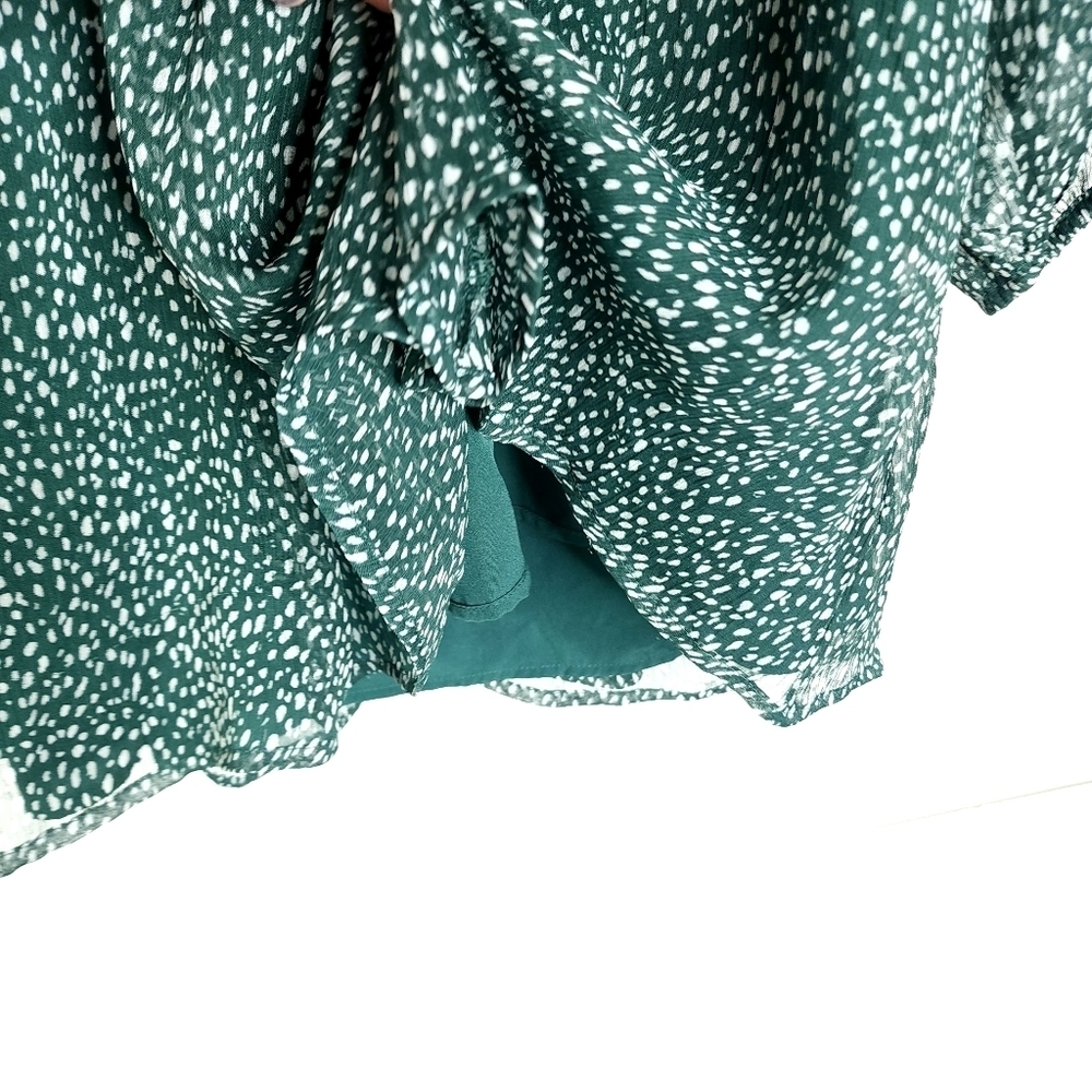 Joie Artic Animal spot balloon sleeve dress green / white size XXL - Picture 8 of 9